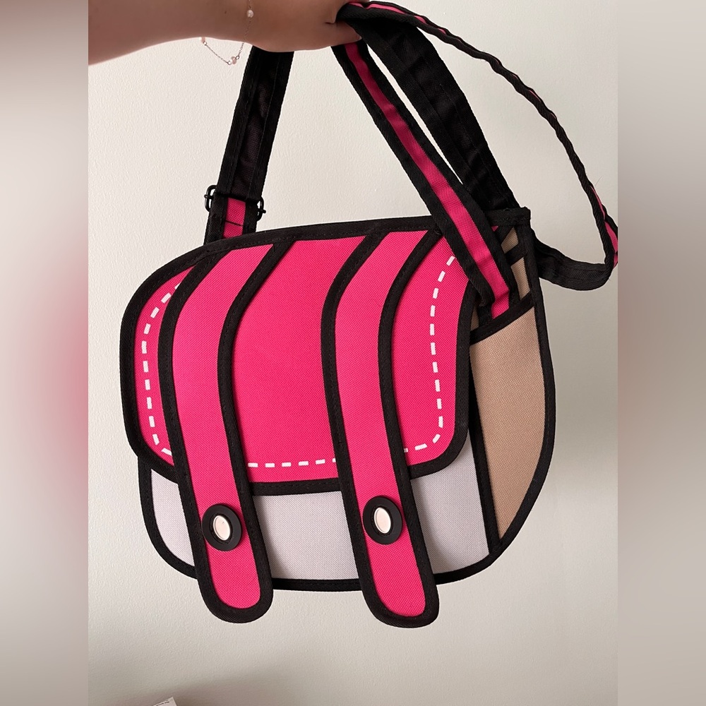 2D cartoon bag with adjustable strap